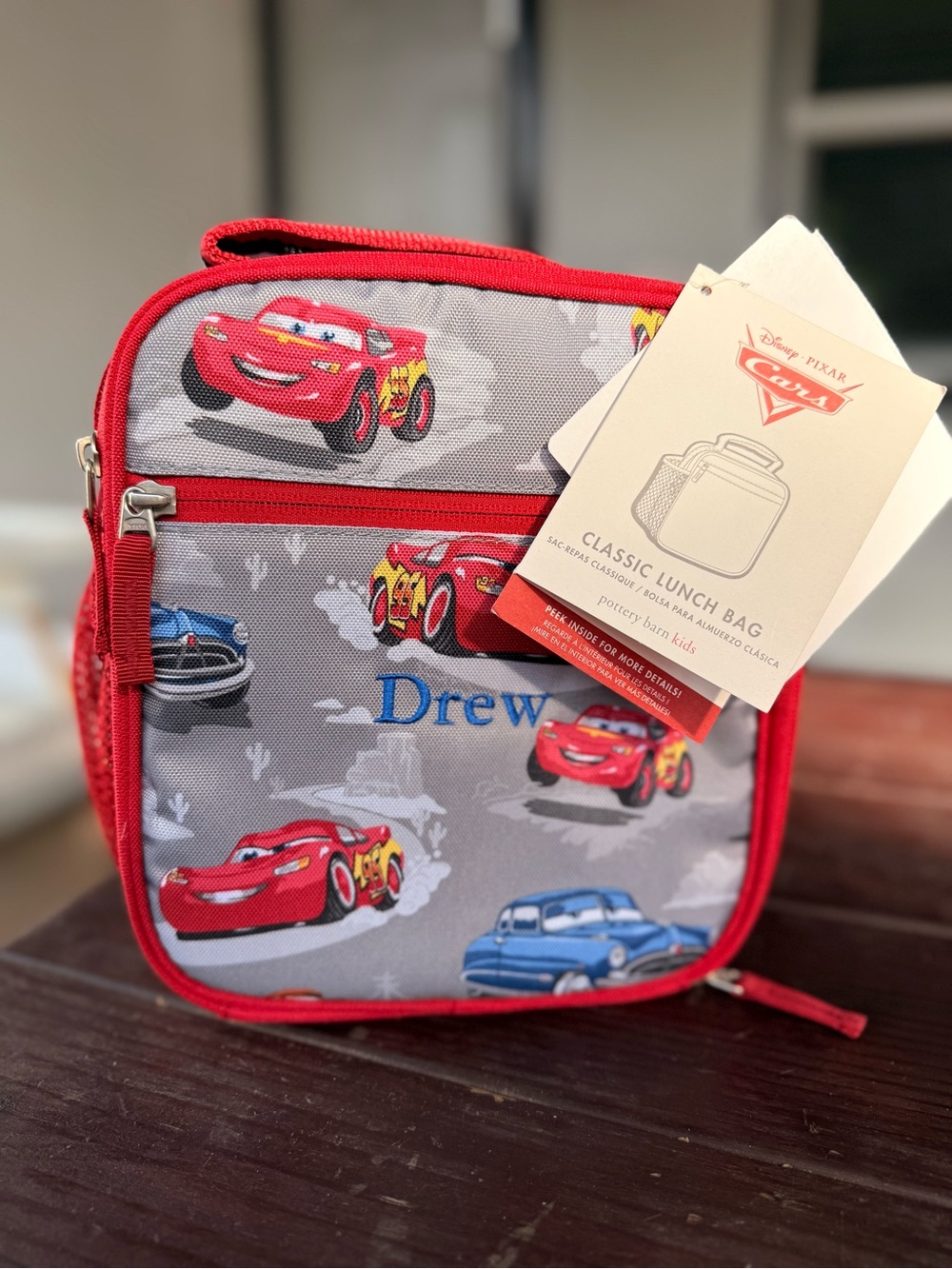 Pottery Barn Kids Disney Pixar Cars Classic Lunch Bag Red Lightning McQueen